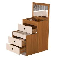 Penteadeira Cômoda Gaveteiro Com Banqueta Embutido 100% Mdf Espelho Basculante Nature/off White - 5