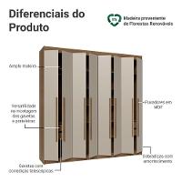 Guarda-roupa Casal 8 Portas Batentes Netuno Madesa Rustic/crema