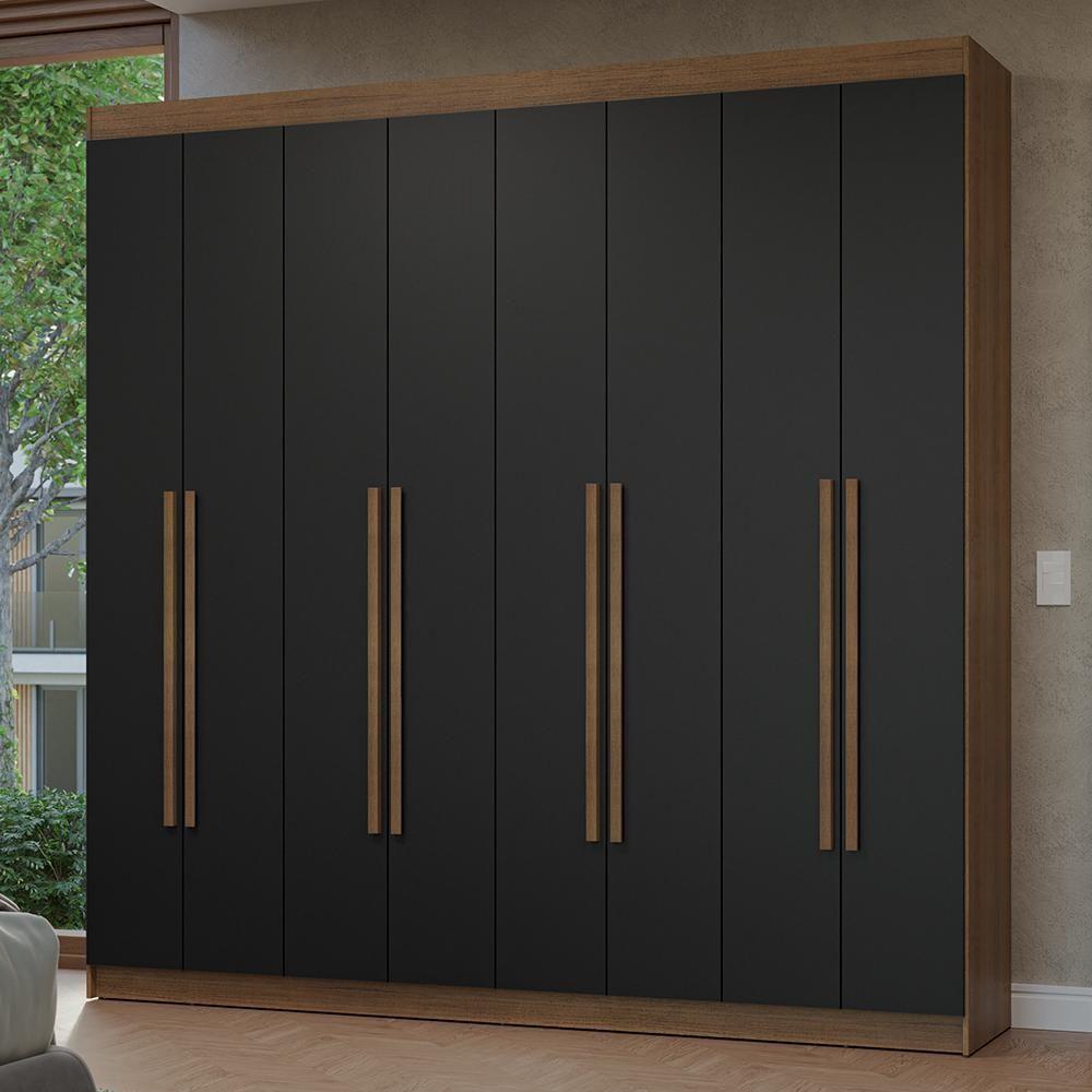 Guarda-roupa Casal 8 Portas Batentes Netuno Madesa Rustic/preto - 1