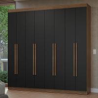 Guarda-roupa Casal 8 Portas Batentes Netuno Madesa Rustic/preto - 1