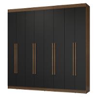 Guarda-roupa Casal 8 Portas Batentes Netuno Madesa Rustic/preto - 2