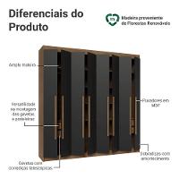 Guarda-roupa Casal 8 Portas Batentes Netuno Madesa Rustic/preto