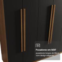Guarda-roupa Casal 8 Portas Batentes Netuno Madesa Rustic/preto - 6