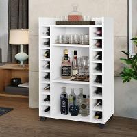 Buffet Aparador Bélgica Adega Bar Com Rodízios Branco - 1