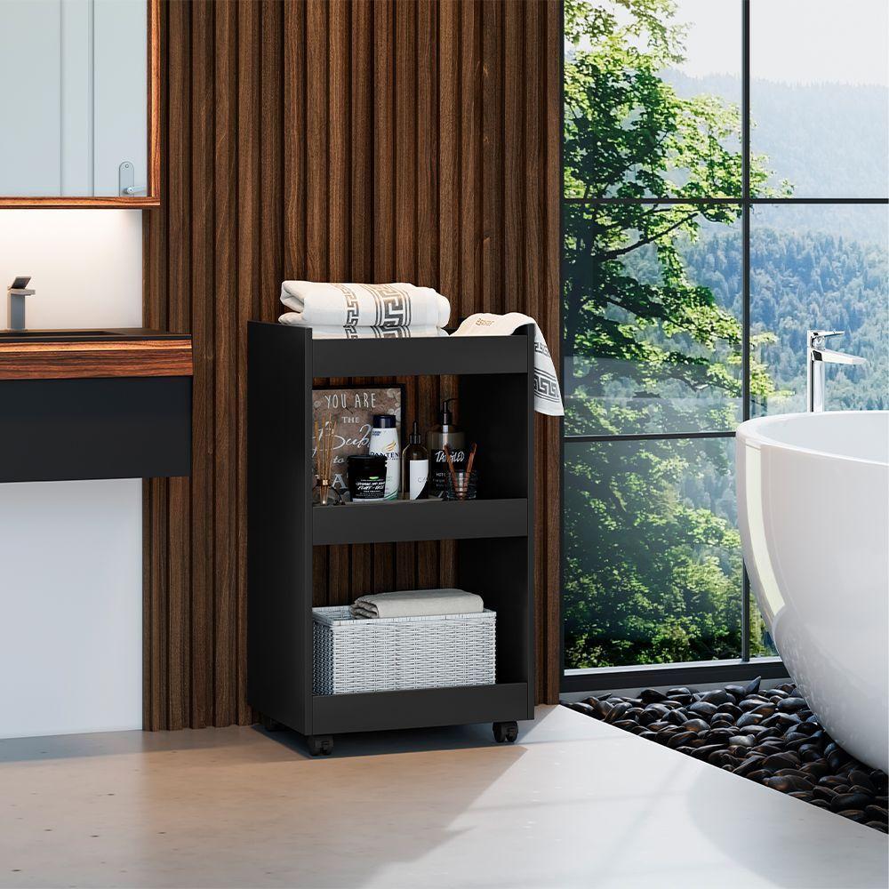 Esmalteira Balcão Para Organizar Multiuso Modelo Jade Para Casa Preto - 1