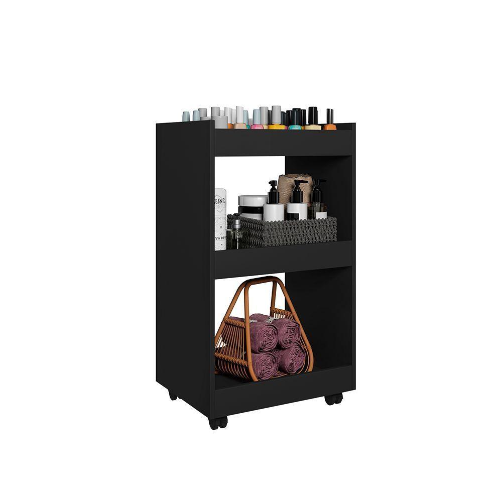 Esmalteira Balcão Para Organizar Multiuso Modelo Jade Para Casa Preto - 2