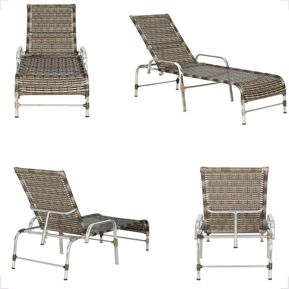 3 Espreguiçadeiras Reclinável Catar, Alumínio Polido E Fibra Cappuccino - 5