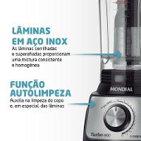 Liquidificador Mondial Turbo Inox 3l L-1100-bi 127v - 6