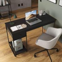 Escrivaninha Home Office Mesa De Estudo Escritório Quarto Gaveta Estilo Industrial Criare Preto - 6