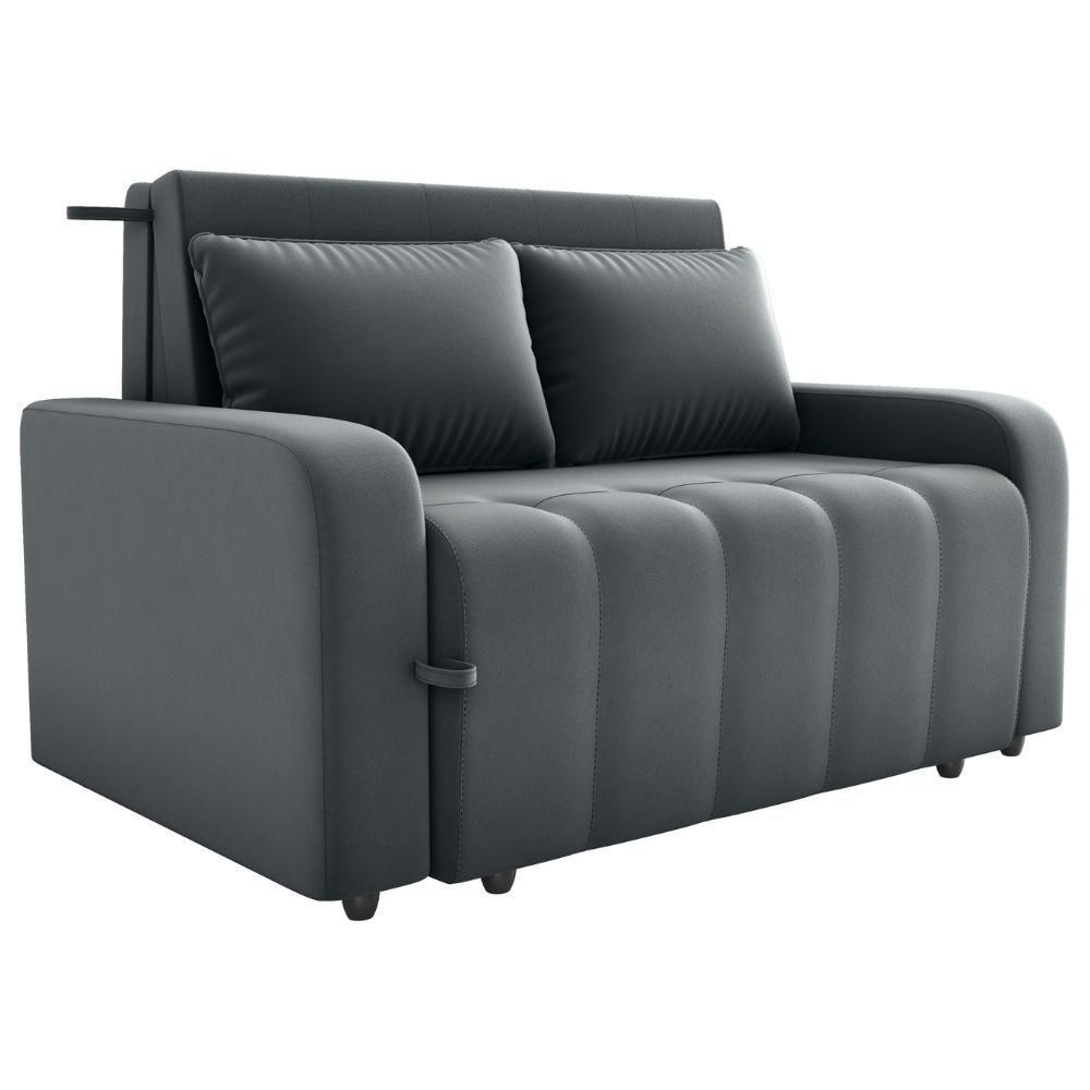 Sofa Cama 2 Lugares 138 Cm Amora New Veludo E425 Cinza Milani Store Cinza - 1