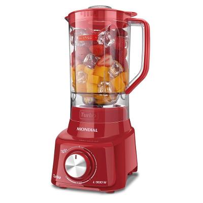 Liquidificador Mondial L-900 FR-2C 900W 2,7L com Filtro Inox 5 Velocidades Vermelho 220V