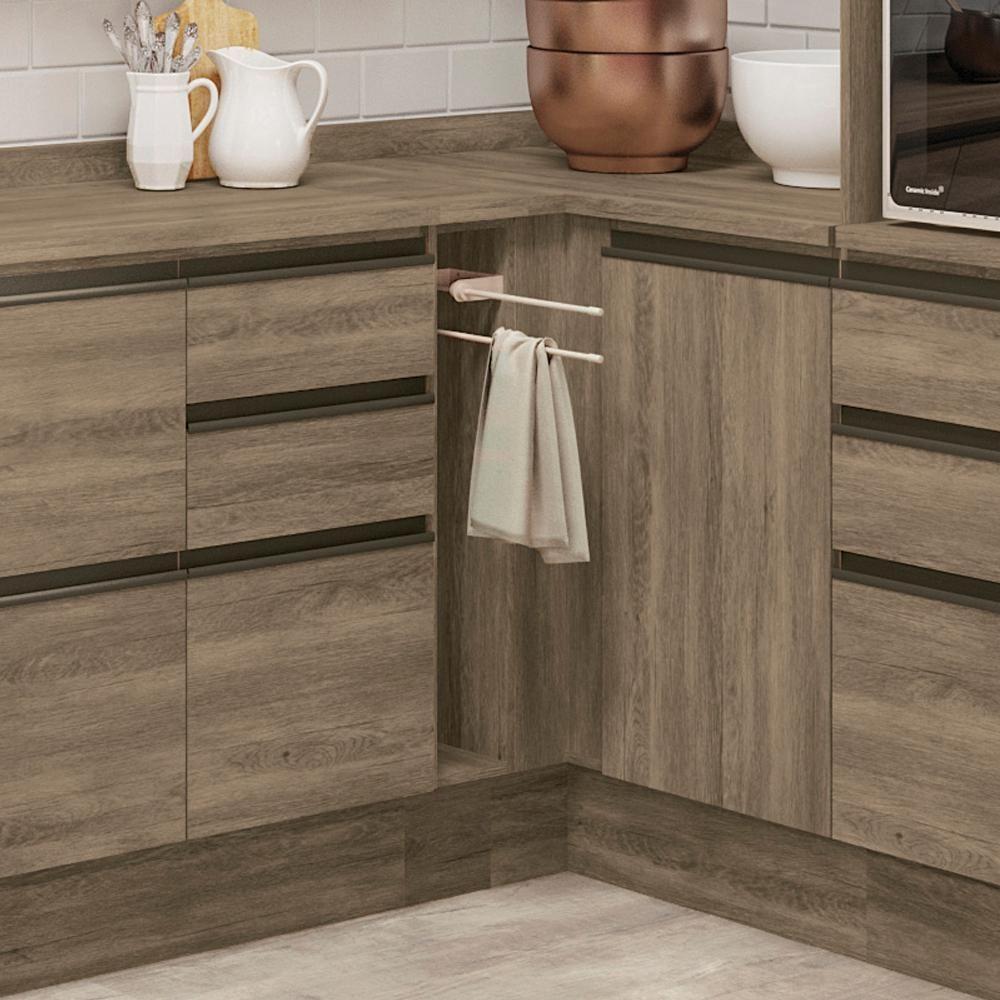 Balcao Nicho Toalheiro Com Tampo 15 Cm Maxxi G740 Nogal Kappesberg Nogal - 7