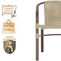 01 Cadeira Floripa Aluminio Pintura Marrom Trama Original Rami