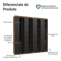 Guarda-roupa Casal 8 Portas Batentes Netuno Madesa Rustic/preto