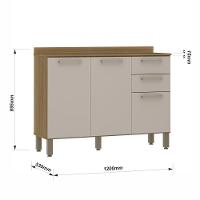 Kit Cozinha Luciane 10 Portas 4 Gavetas Sem Tampo Zurich Cinza - 6