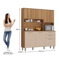 Kit Cozinha Luciane 10 Portas 4 Gavetas Sem Tampo Zurich Cinza - 7