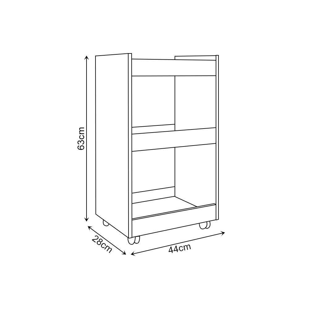 Balcão Para Organizar Multiuso Modelo Jade Para Casa Preto - 3