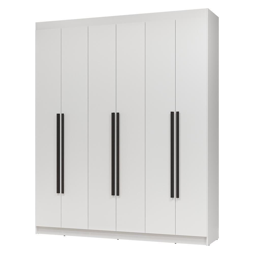Guarda-roupa Casal 6 Portas Batentes Netuno Madesa Branco/preto - 2