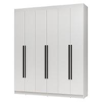 Guarda-roupa Casal 6 Portas Batentes Netuno Madesa Branco/preto - 2