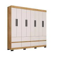 Guarda Roupa Esmeralda 8 Portas 8 Gavetas Sem Espelho Freijó/baunilha Brilho - 1