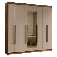 Guarda-roupa Casal 8 Portas Batentes Com Espelho Saturno Madesa Rustic/crema - 2