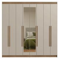 Guarda-roupa Casal 8 Portas Batentes Com Espelho Saturno Madesa Rustic/crema - 10