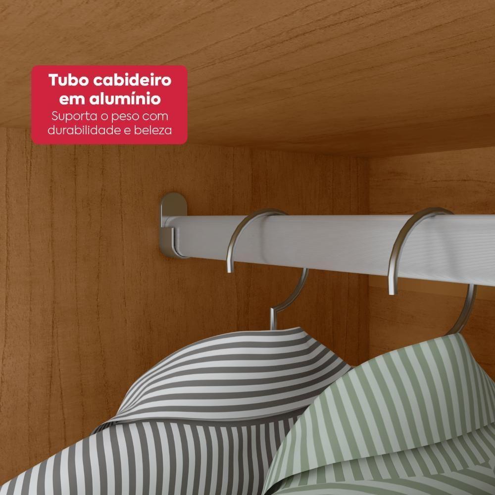 Guarda-roupa Casal 100% Mdf 3 Portas 6 Gavetas Vitta 2,70 Glass Amendoa/off White - 8