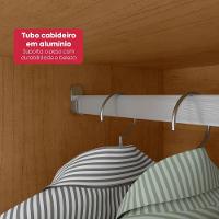 Guarda-roupa Casal 100% Mdf 3 Portas 6 Gavetas Vitta 2,70 Glass Amendoa/off White - 8