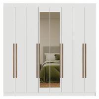 Guarda-roupa Casal 8 Portas Batentes Com Espelho Saturno Madesa Branco/rustic - 10