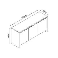 Balcão Buffet Madrid Versátile Com 3 Portas E 1 Gaveta 1,60 Cedro/off-white