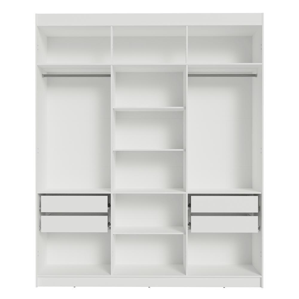 Guarda-roupa Casal 6 Portas Batentes Com Espelho Venus Madesa Branco/rustic - 8