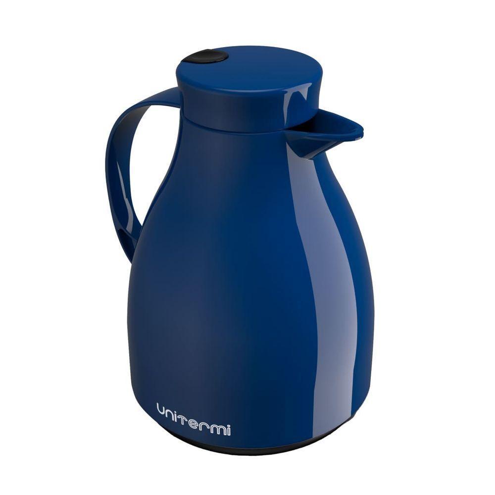 Garrafa Térmica De Mesa Paris Azul 1l Bule Gatilho Chá Café - 1