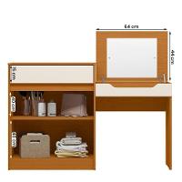 Escrivaninha Penteadeira Trend Com 2 Portas E 1 Gaveta Cinamomo/Off White - 3