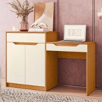 Escrivaninha Penteadeira Trend Com 2 Portas E 1 Gaveta Cinamomo/Off White - 6