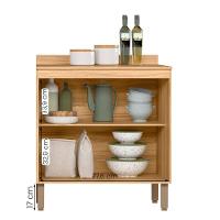 Balcão Intenza Com Tampo 80 Cm E 2 Portas Freijo/Chumbo - 4