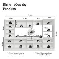 Armário De Cozinha Completa 100% Mdf 310 Cm Smart Madesa 03 Branco - 3