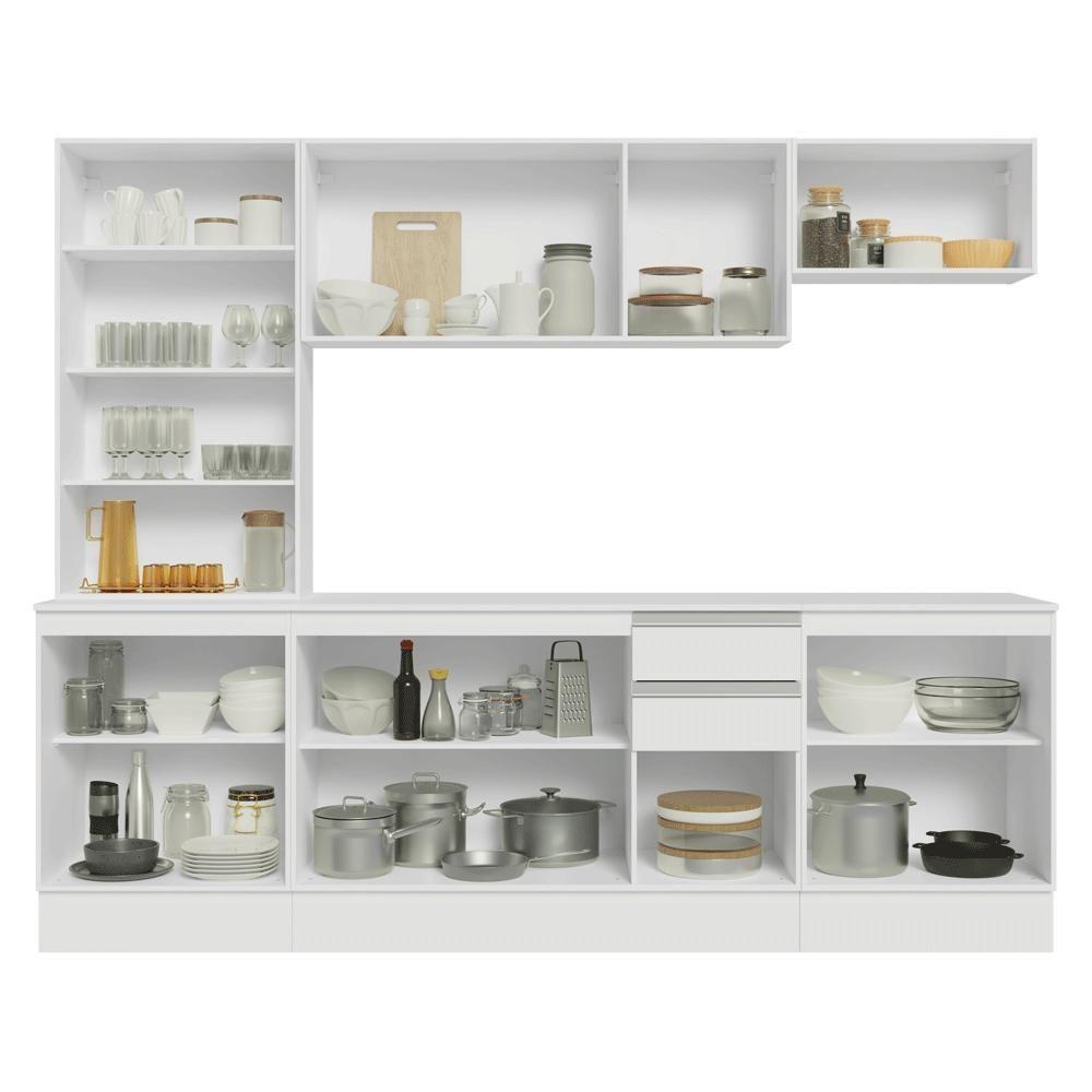 Armário De Cozinha Completa 100% Mdf 240 Cm Smart Madesa 01 Branco - 5