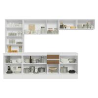 Armário De Cozinha Completa 100% Mdf 300 Cm Smart Madesa 04 Branco/rustic/crema - 5