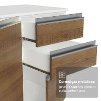 Armário De Cozinha Completa 100% Mdf 300 Cm Smart Madesa 04 Branco/rustic/crema - 8