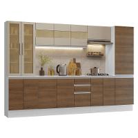 Armário De Cozinha Completa 100% Mdf 290 Cm Smart Madesa 01 Branco/rustic/crema - 2