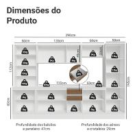 Armário De Cozinha Completa 100% Mdf 290 Cm Smart Madesa 01 Branco/rustic/crema - 3