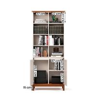 Livreiro Ej Flow 2 Portas 6 Prateleiras Com Pés Madeira Off White/Freijo - 5