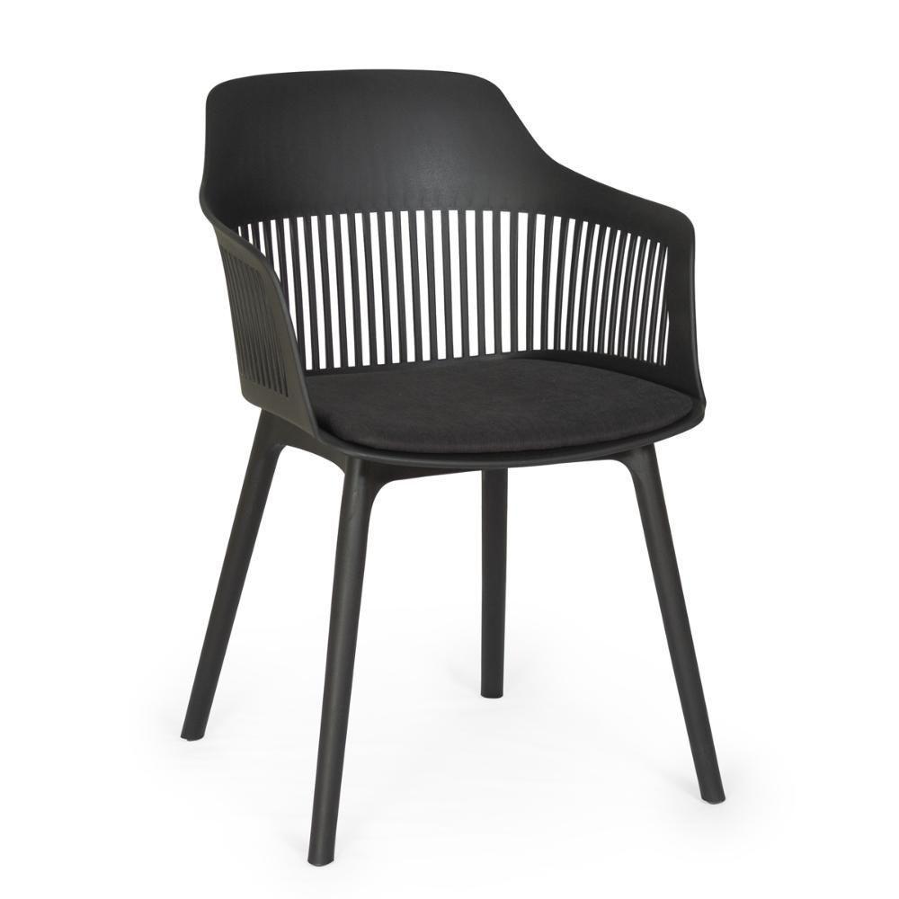 Conjunto Mesa De Jantar Redonda Eiffel Branca 120cm Com 4 Cadeiras Marcela - Preto - 3