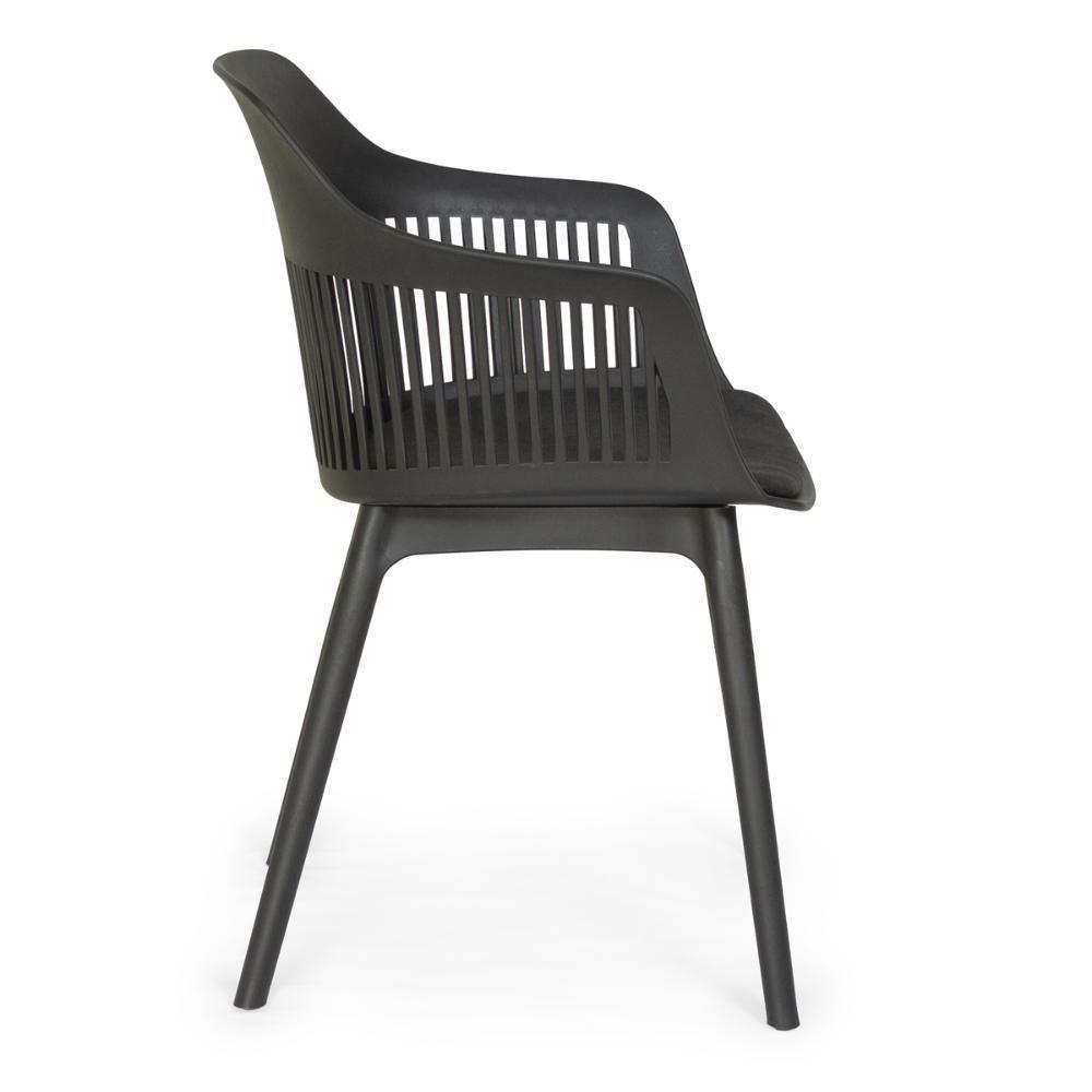 Conjunto Mesa De Jantar Redonda Eiffel Branca 120cm Com 4 Cadeiras Marcela - Preto - 5