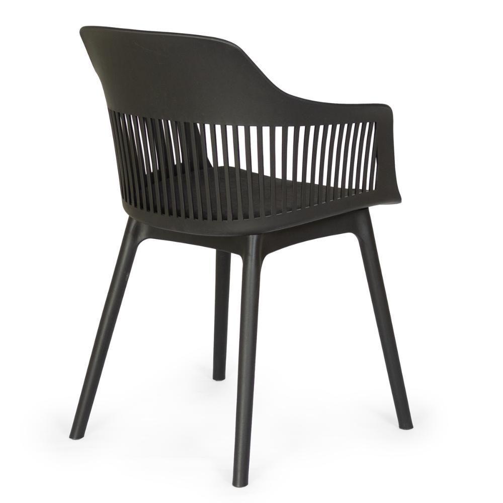 Conjunto Mesa De Jantar Redonda Eiffel Branca 120cm Com 4 Cadeiras Marcela - Preto - 6