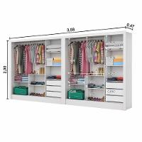 Closet Casal Duplo Dubai 6 Portas Premium 6 Gavetas Branco - 5