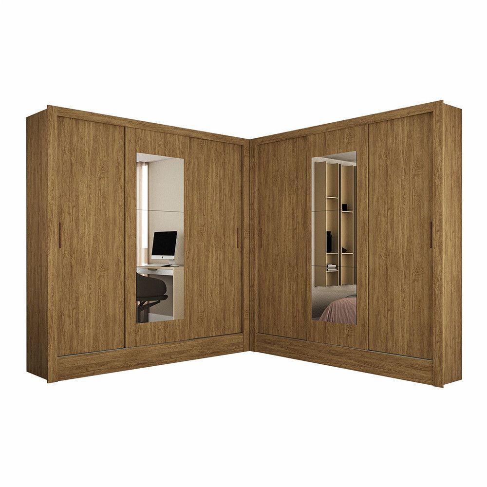Closet Casal Duplo Dubai 6 Portas Com Espelho 6 Gavetas Cinamomo - 3