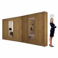 Closet Casal Duplo Dubai 6 Portas Com Espelho 6 Gavetas Cinamomo