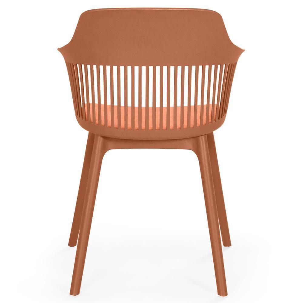 Conjunto Mesa De Jantar Redonda Eiffel Preta 120cm Com 4 Cadeiras Marcela - Marrom - 7