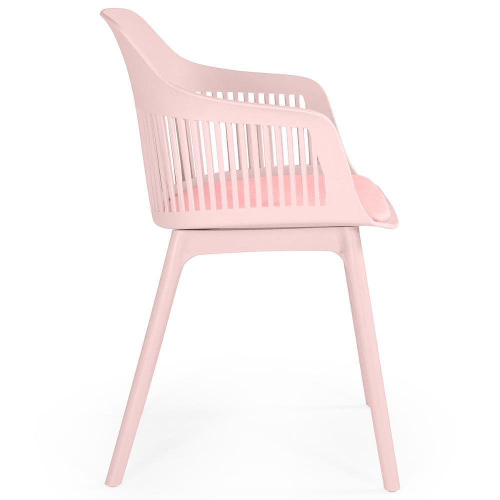 Conjunto Mesa De Jantar Redonda Eiffel Preta 120cm Com 4 Cadeiras Marcela - Rosa - 5